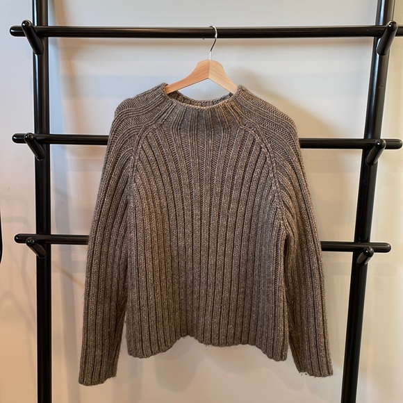 Babaton size S brown wool mock neck sweater - Picture 1 of 5